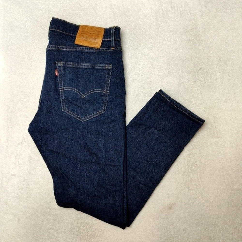 Levis 512 Jeans Mens 34x30 Blue Straight Premium Dark Wash Stretch‎ Denim Poland